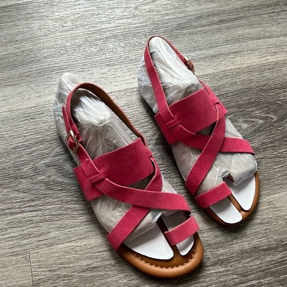 Franco Sarto Shoes - Franco Sarto Pink Sandals Strappy Cure Suede 6